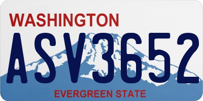 WA license plate ASV3652