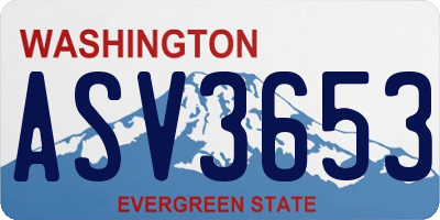 WA license plate ASV3653