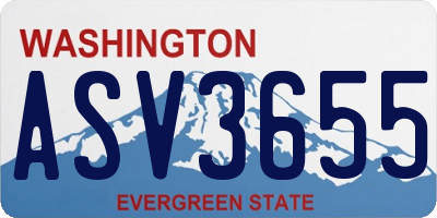 WA license plate ASV3655