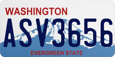 WA license plate ASV3656