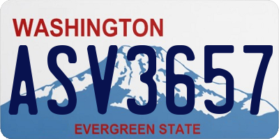 WA license plate ASV3657