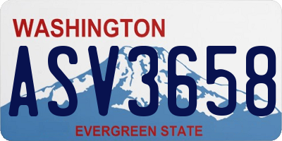 WA license plate ASV3658