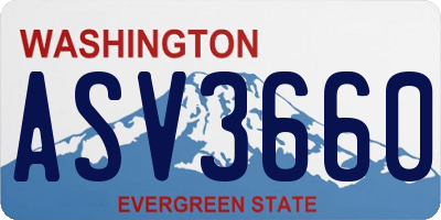 WA license plate ASV3660