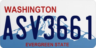 WA license plate ASV3661