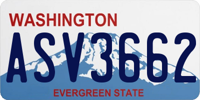 WA license plate ASV3662