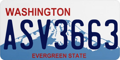 WA license plate ASV3663