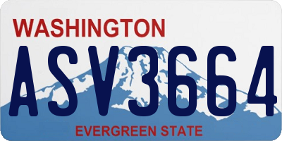 WA license plate ASV3664