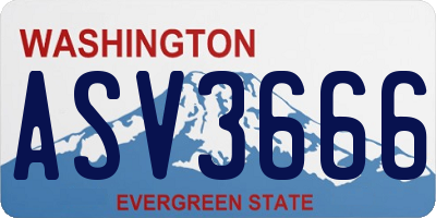 WA license plate ASV3666