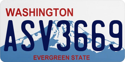 WA license plate ASV3669