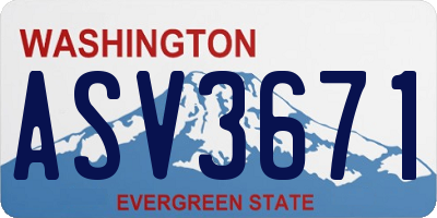 WA license plate ASV3671