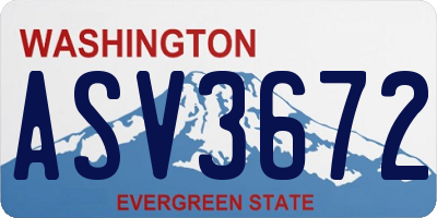 WA license plate ASV3672