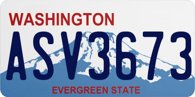 WA license plate ASV3673