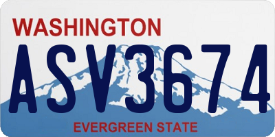 WA license plate ASV3674