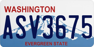 WA license plate ASV3675