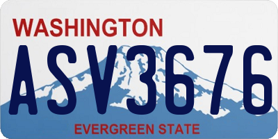 WA license plate ASV3676