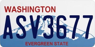 WA license plate ASV3677
