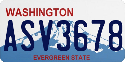 WA license plate ASV3678