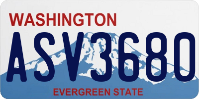 WA license plate ASV3680