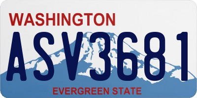 WA license plate ASV3681