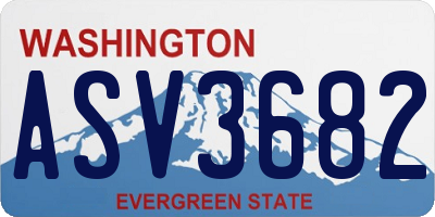 WA license plate ASV3682