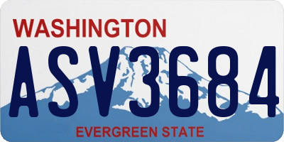 WA license plate ASV3684