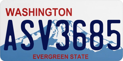 WA license plate ASV3685