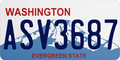 WA license plate ASV3687