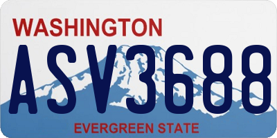 WA license plate ASV3688