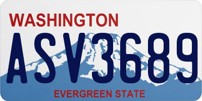WA license plate ASV3689