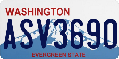 WA license plate ASV3690
