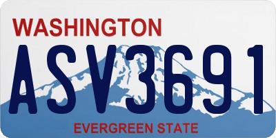 WA license plate ASV3691