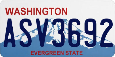 WA license plate ASV3692