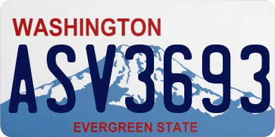 WA license plate ASV3693