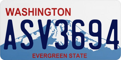 WA license plate ASV3694