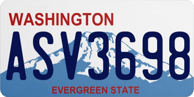 WA license plate ASV3698
