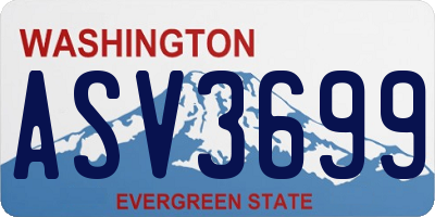 WA license plate ASV3699