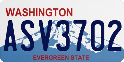 WA license plate ASV3702