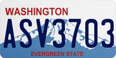 WA license plate ASV3703
