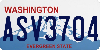 WA license plate ASV3704