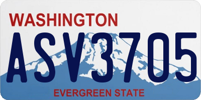 WA license plate ASV3705