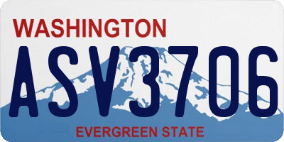 WA license plate ASV3706