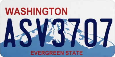 WA license plate ASV3707