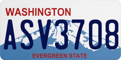 WA license plate ASV3708