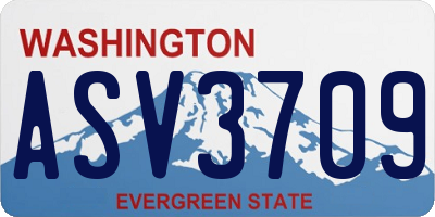 WA license plate ASV3709