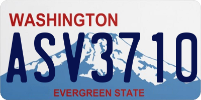 WA license plate ASV3710