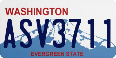 WA license plate ASV3711