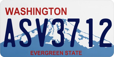 WA license plate ASV3712