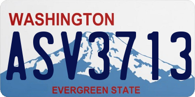 WA license plate ASV3713