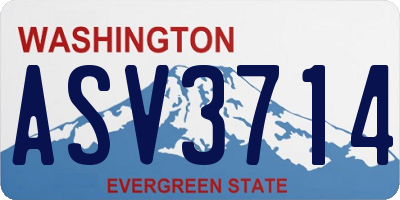 WA license plate ASV3714