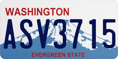 WA license plate ASV3715